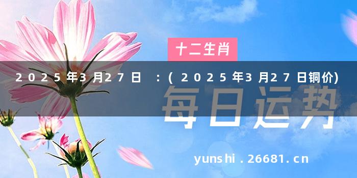 2025年3月27日 :(2025年3月27日铜价)